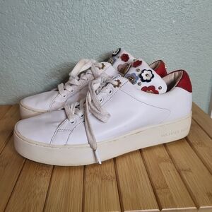 Michael Kors White Mindy Lace Up Sneakers Size 8